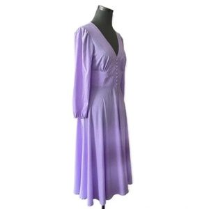 Lilac White Dot Prom Dress Fit & Flare Maxi Dress Zip Back Cocktail Dress